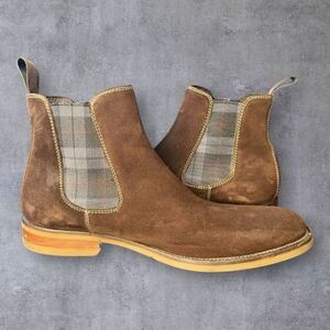 Donald J Pliner Men's Suede Chelsea Boots – Brown